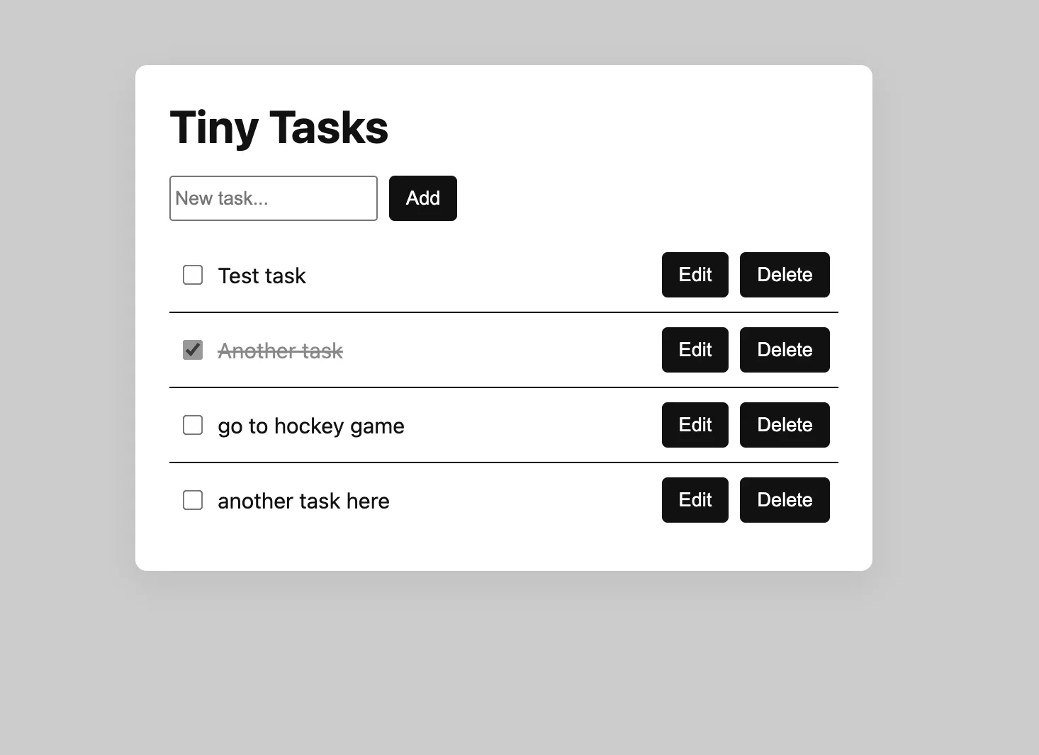 Tiny Tasks app